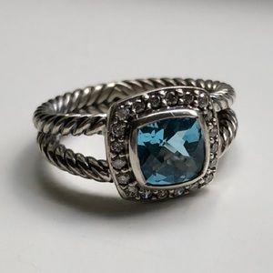 David Yurman Jewelry - David Yurman Petite Albion Ring Blue Topaz Size 8 David Yurman Jewelry - David Yurman Petite Albion Ring Blue Topaz Size 8